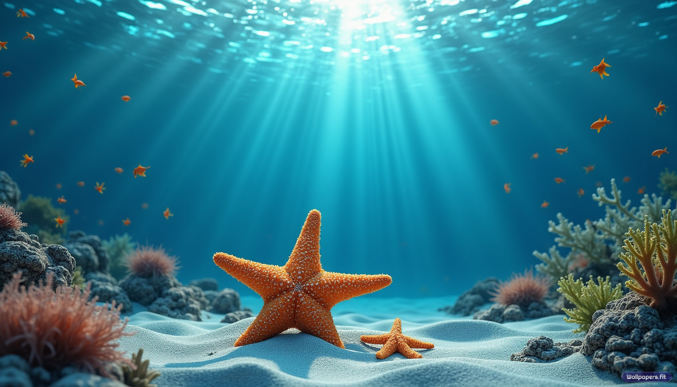 Starfish Ocean Underwater Wallpapers - WallpaperLLM